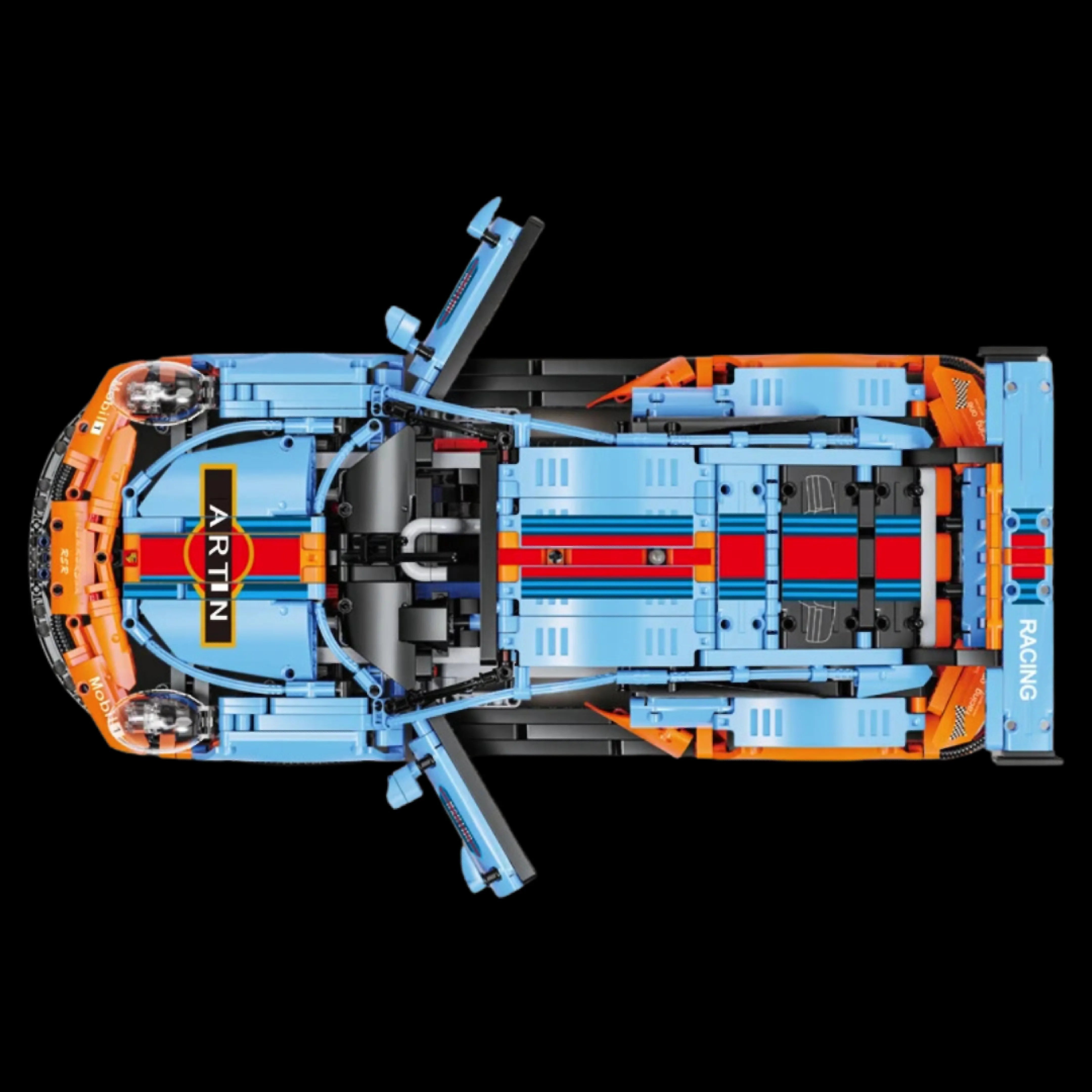 911 RSR Blue-Orange Model Kit (1580 parts)