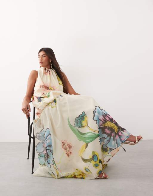 ARRANGE organza maxi dress in botanical floral print